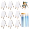 Neikafan Mini Canvas and Easel Set 10 Mini Easels with