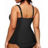 Yonique Women Plus Size Tankini Top Only Tummy Control Bathing