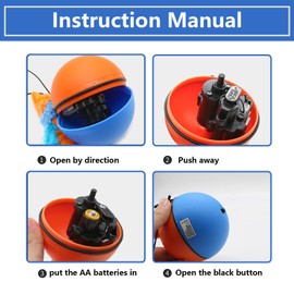 BURCHLIFE Interactive Cat Toy Ball with Motion Sensor Carpet Automatic Rolling Cat Ball Durable Design and Amuse Cats and Mouse Indoor Kitten Self-Play Toy (AA Batteries Included)