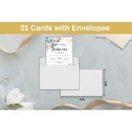 Wedding Reception Invitation, Boho Blush Pink Floral Bridal Shower Fill-in Invites Cards, Beautiful and Minimalist Wedding Planning Supplies,06(25 Pack)