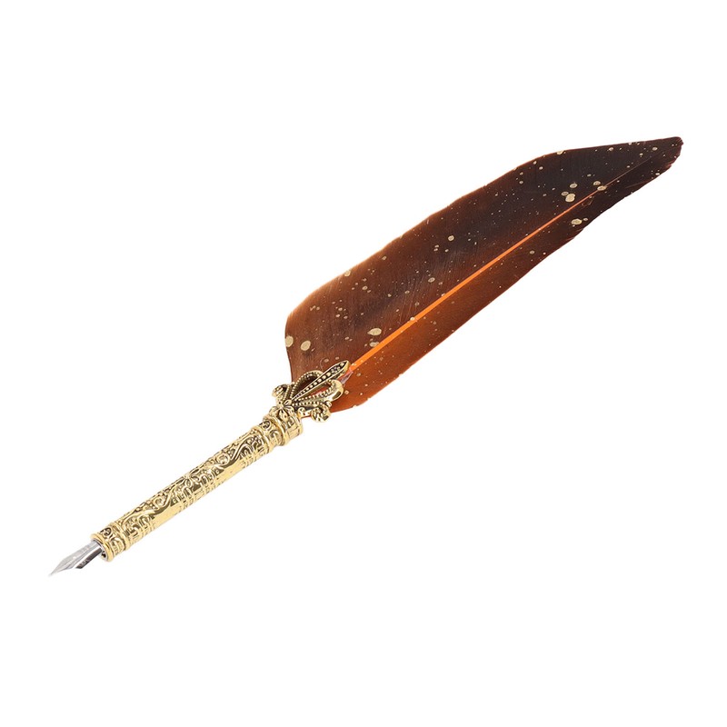Feather Pen Set with 10 Interchangeable Nib Fire Lacquer Wax