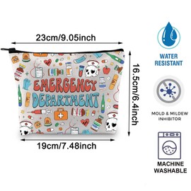 BLUPARK ER Nurse Cosmetic Makeup Bag Gift For Nurse ER Crew Makeup Bag Funny ER Ed Nurse Tech Gift Emergency Department Gift Nurse Bag (canvas, EMERGENCY DEPARTMENT)