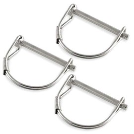 Stainless Steel PTO Round Shaft Locking Trailer Hitch Pin 3/16" x 1-1/2" (Pack of 3)