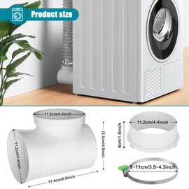 90 Degree dryer vent Elbow Compatible with 4 Inch Dryer Vent Hose, dryer duct connector Kit for Tight Space - Crush-Proof, Easy to Clean