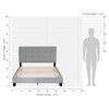 Furinno Laval Button Tufted Upholstered Platform Bed Frame, Full, Glacier