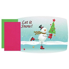Skating Snowman Paper Placemats with Dinner Napkins - 9.75x14in. (10)