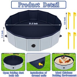Upgraded Chicken Dust Bath Tub - New Foldable Design, Extra Tough PVC Material, Chicken Coop Lime, Dust Bath for Chickens, Chicken House Cleaner Container, Essential Chicken Coop Accessories