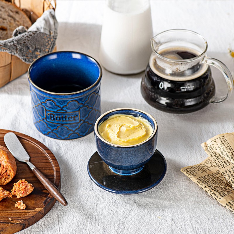 Butter Crock with Lid for Countertop, French Butter Dish Ceramic