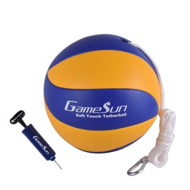 Tetherball and Rope,Full-Size Soft Rubber, Portable Tetherballs with Soft Rope - Great Outdoor Game for Family Fun Play