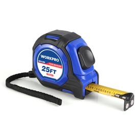 WORKPRO 25FT Auto-Lock Tape Measure, 1/8 Fractions Easy Read Measuring Tape, Double Retract Measurement Tape Accuracy 1/32 for Engineer,with Magnetic Hook, Rubber Protective Casing