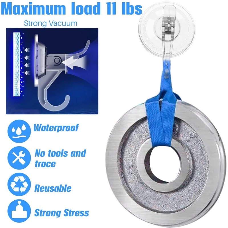 Antimbee 3 Pack Suction Cup Hooks, Clear 3 Pack, Transparent