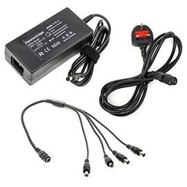 CCTV Charger UK Plug 12V 5A 60W AC DC Power Supply 4 Way Jack Splitter DVR NVR