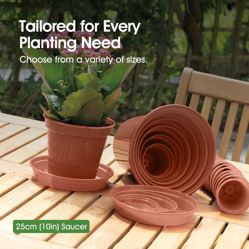 Whitefurze G04124 Garden Pot Saucer for 25cm Pot - Terracotta