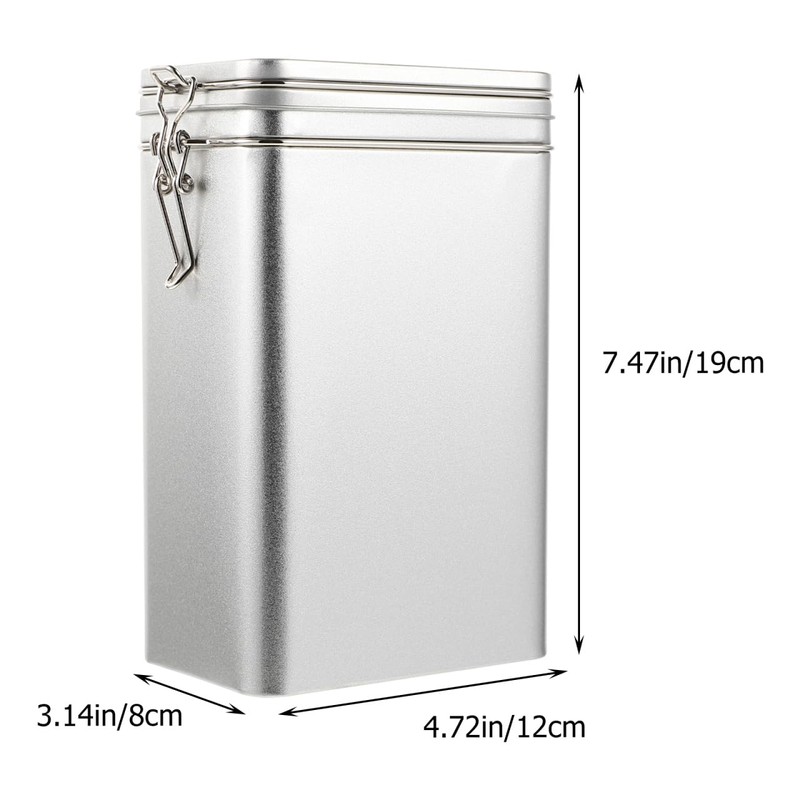 OKUMEYR Square Tinplate Coffee Storage Bucket with Lid Airtight Food