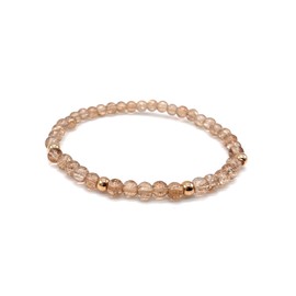 Dainty Minimalist Beaded Bracelet with Rose Gold Hematite Beads - The Perfect Stacking Bracelet - Handmade in the UK by Stosa Design (7 inch large)