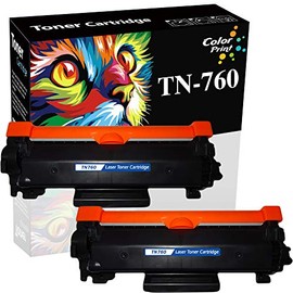2-Pack ColorPrint Compatible TN760 Toner Cartridge Replacement for Brother TN-760 TN 760 TN-730 TN730 Work with DCP-L2550DW HL-L2350DW L2390DW L2395DW L2370DWXL MFC-L2710DW L2750DWXL Printer (Black)