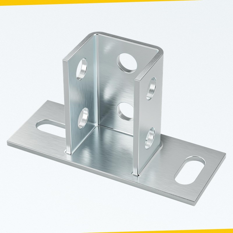 4 Pack Post Base for 1-5/8" Single Strut Channel, Ground