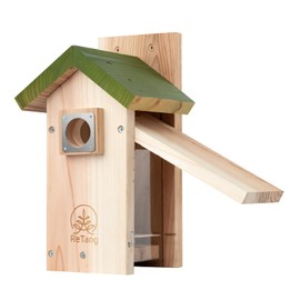 3/4 Thick Cedar Bird Houses with Metal Predator Guard, Nesting Box Birdhouse for Easy Cleaning, Bird Box for Outdoor Swith Viewing Window, Outdoor Wild Bird Watching, Swallow Wren Chickadee…