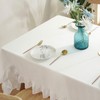 rismart Ruffle Tablecloths Rectangular Linen Table Cloth Cover White 140