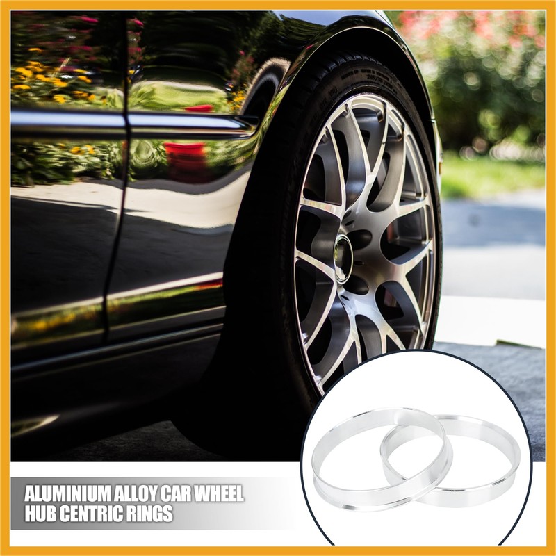 Partuto 4pcs 56.6 to 54.1 mm Aluminium Alloy Car Hub