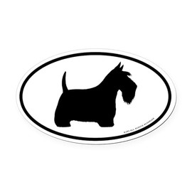 CafePress Scottish Terrier Oval Car Magnet, Euro Oval Bumper Magnet