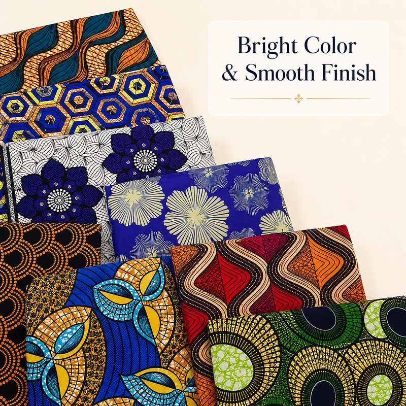 Stioyitois 20 Pcs African Print Polyester Fabric Squares, 25 x