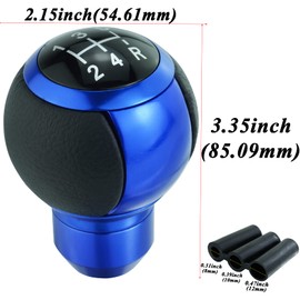 Abfer 5-Speed Shift Car Knob, Shift Knob, Shifter Knob, Universal for Automatic and Manual Vehicles, MT, AT, Car Supplies, Interior (Blue)