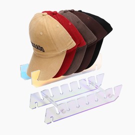 Mightree Hat Racks for Baseball Caps,Acrylic Hat Organizer for hat storage,Hanging Hat Stand,New Ways for Hat Display and Organizer,Holds Up 7 Caps for Bedroom, Closet, Dresser,2 pack,Colorul