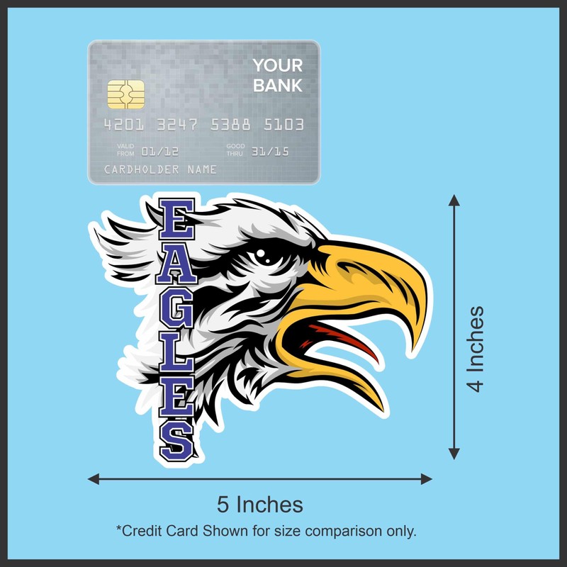 StickerTalk Blue Eagle Head Mascot, 5 inches by 4 inches