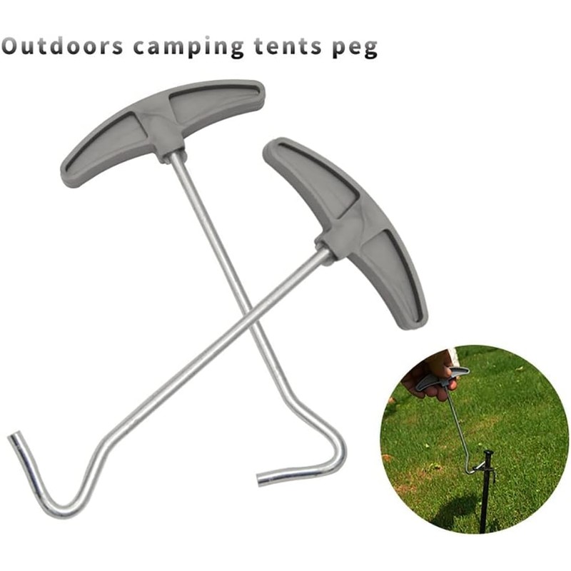 2PCS Tent Peg Puller - Camping Peg Remover Tool -
