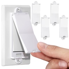 4 Light Switch Guard Cover, Baby Proof Wall Switch Cover Guard for Rocker Light Switch Protects Your Lights or Circuits from Being Accidentally Turned On or Off (White)