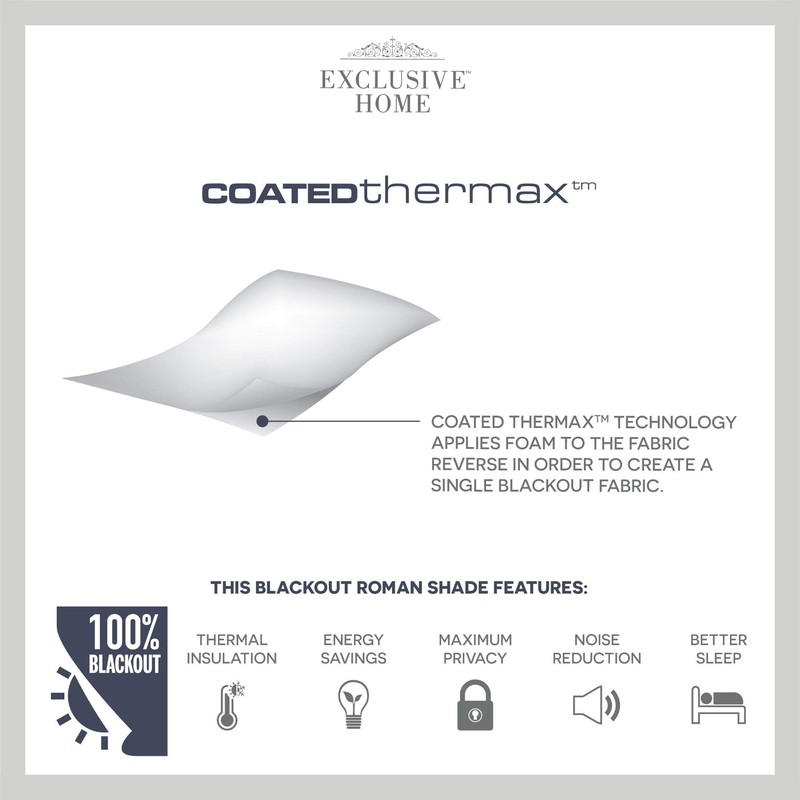 Exclusive Home Marseilles Damask 100% Blackout Roman Shade, 34"x64", Grey