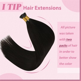 YoungSee I Tip Hair Extensions Dark Brown Real Human Hair I Tip Extensions Brown 20 Inch 50s/50g Itips Hair Extensions Human Hair Natural Dark Brown Remy Itip Human Hair Extensions for Girls