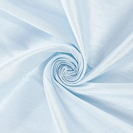 Silky Dupioni Shantung Fabric 100% Polyester for Apparel Home Decor by The Yard (Baby Blue)
