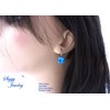 Capri Blue Earrings Made with Genuine Austrian Crystals, 10mm Royal