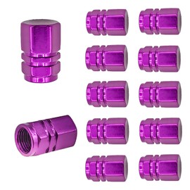 QKWL 12PCS Tire Valve Caps, Valve Stem Caps, Tire Valve Stem Caps, Easy to Install, Strong Sealing, Beautiful Appearance, HR415 is Suitable for Various Vehicle Valves (Purple)