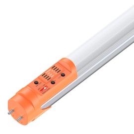 dephen Emergency T8 LED Tube 4ft with Battery Backup, 3500K/4000K/5000K CCT and 12W/15W/18W Aluminium Dual Ended G13 Bulb Integrate 5W 700LM 90min Emergency Lighting for Shop Garage Office, UL-Listed