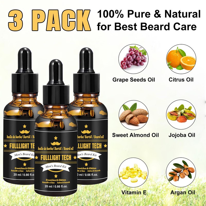 Dad Gift Christmas, Beard Care Set for Men with Beard