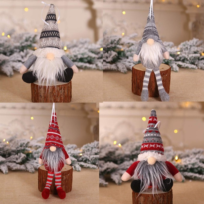 Acronde - Colgante de gnomo de Navidad (4 unidades), diseño