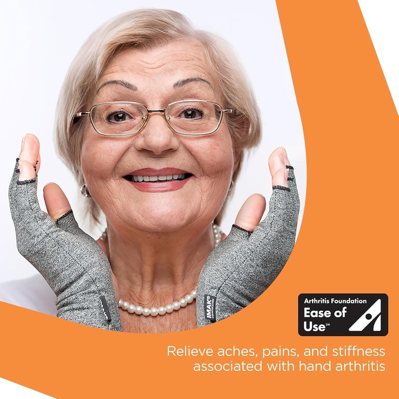 IMAK Brownmed Compression Arthritis Gloves - Fingerless Compression Gloves -