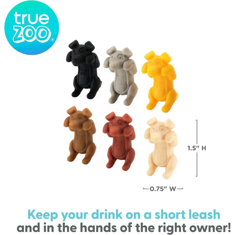 True Zoo - Marcadores de cristal para vino, abalorios de