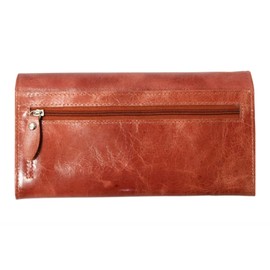 Women's Genuine Leather Bi-fold Long Wallet/Clutch (Pink)