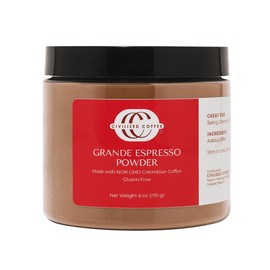 Civilized Coffee Grande Espresso Powder for Baking & Smoothies Non-GMO, Medium Roast, Gluten Free, 100% Arabica Coffee Jar (6 oz)