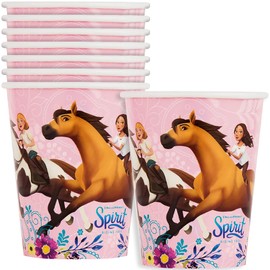 Unique Disposable Paper Cups - 9 Oz, Spirit Riding Free, 8 Pcs