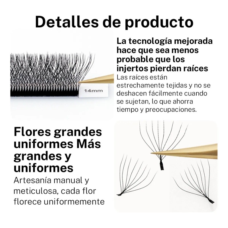 Nagaraku Extensiones De Pestañas 8d W Shape