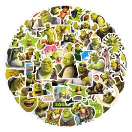 100Pcs Shrek Stickers, Waterproof Vinyl Monsters Decals for Laptop Skateboard Water Bottle Luggage, Funny Cartoon Movie Stickers Packs for Kids Teens Adults(SLK)