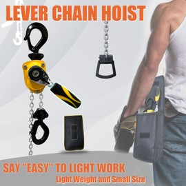 KITUYOTO Mini Chain Hoist 1/2 Ton(1100lbs)-Manual Lever Chain Hoist 5Ft Lift with Safety Hooks|Miniature Come Along Winch Heavy Duty Puller Workshop|Portable Ratchet G80 Chain Fall Hoist for Garages