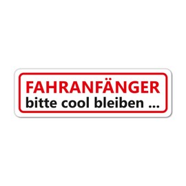 Car Magnetic Sign I 23 x 7 cm I Achtung Fahranfänger Bitte cool... I Weatherproof and Magnetic I kfz691