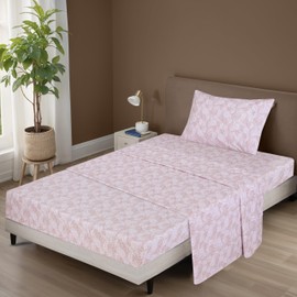 ZOYER 100% Cotton Sheets - Cooling & Crisp Twin Size Percale Sheets Sets, 16" Deep Pockets Bed Set, Lightweight & Breathable, Durable, 3 Pieces, Negative Print