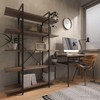 BELLEZE 5-Tier Wood Bookshelf, 70 Inch Industrial Storage Shelves Organizer